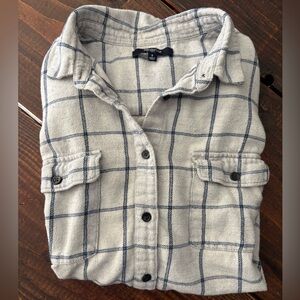 Madewell Flannel Gray and Navy Checkered Shirt